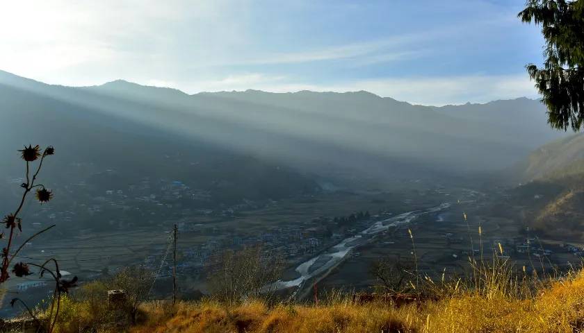 Panoramic Views of Paro Valley from Tiger's Nest